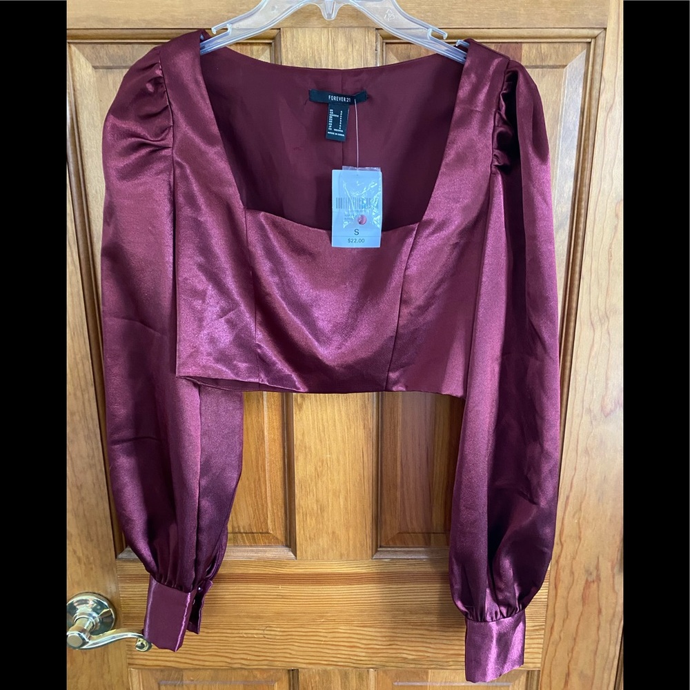 Forever 21 Burgundy Crop Top